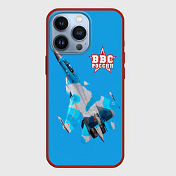 Чехол для iPhone 13 Pro ВВС России, цвет: 3D-красный