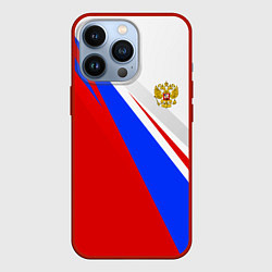 Чехол для iPhone 13 Pro Россия, цвет: 3D-красный