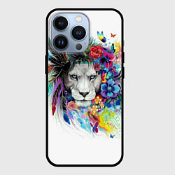 Чехол для iPhone 13 Pro Лев, цвет: 3D-черный