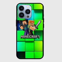 Чехол для iPhone 13 Pro MINECRAFT, цвет: 3D-черный