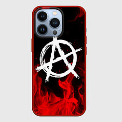 Чехол для iPhone 13 Pro АНАРХИЯ, цвет: 3D-красный