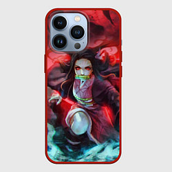 Чехол для iPhone 13 Pro KIMETSU NO YAIBA, цвет: 3D-красный