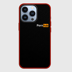 Чехол для iPhone 13 Pro PORNHUB, цвет: 3D-красный