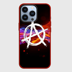 Чехол для iPhone 13 Pro АНАРХИЯ, цвет: 3D-красный