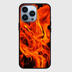 Чехол для iPhone 13 Pro ОГОНЬ, цвет: 3D-черный