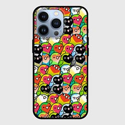 Чехол для iPhone 13 Pro Папуги, цвет: 3D-черный