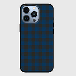 Чехол для iPhone 13 Pro Темно синяя Клетка, цвет: 3D-черный