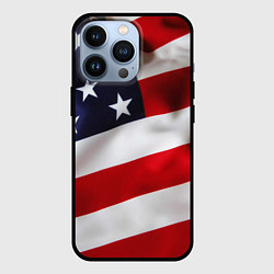 Чехол для iPhone 13 Pro США USA, цвет: 3D-черный