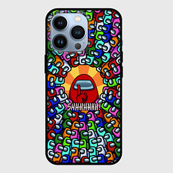 Чехол для iPhone 13 Pro Among Us SHHHHHHH!, цвет: 3D-черный