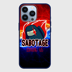 Чехол для iPhone 13 Pro Among us sabotage, цвет: 3D-тёмно-синий