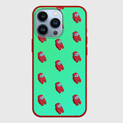 Чехол для iPhone 13 Pro Among us, цвет: 3D-красный