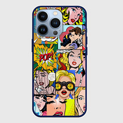Чехол для iPhone 13 Pro Pop Art, цвет: 3D-тёмно-синий