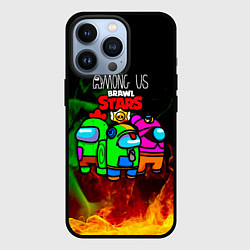 Чехол для iPhone 13 Pro Among Us Brawl StarS, цвет: 3D-черный