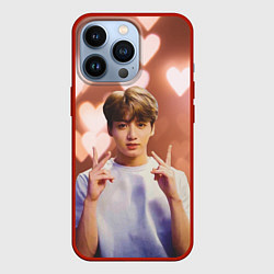 Чехол для iPhone 13 Pro JUNGKOOK BTS, цвет: 3D-красный