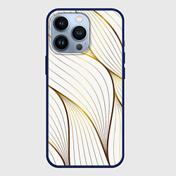 Чехол для iPhone 13 Pro Белые лепестки, цвет: 3D-тёмно-синий