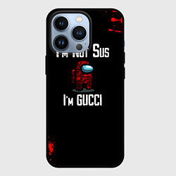 Чехол для iPhone 13 Pro Among Us Gucci, цвет: 3D-черный