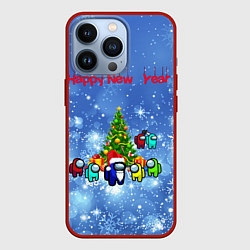 Чехол для iPhone 13 Pro Among Us New Year, цвет: 3D-красный