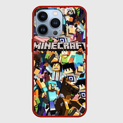 Чехол для iPhone 13 Pro MINECRAFT, цвет: 3D-красный
