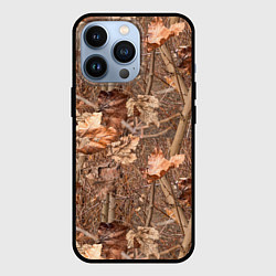 Чехол для iPhone 13 Pro Осенняя маскировка листьями, цвет: 3D-черный