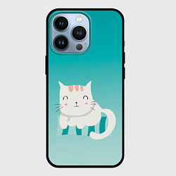 Чехол для iPhone 13 Pro Котик на подстилке, цвет: 3D-черный