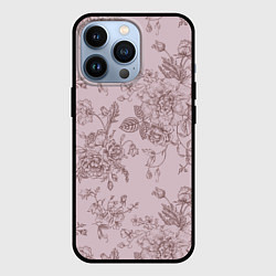 Чехол для iPhone 13 Pro Розы с пионами, цвет: 3D-черный