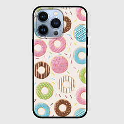 Чехол для iPhone 13 Pro Пончики Donuts, цвет: 3D-черный