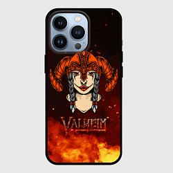 Чехол для iPhone 13 Pro Valheim девушка воин, цвет: 3D-черный