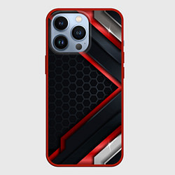 Чехол для iPhone 13 Pro Luxury Black 3D СОТЫ, цвет: 3D-красный
