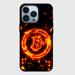 Чехол iPhone 13 Pro BITCOIN БИТКОИН ОГОНЬ