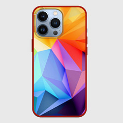 Чехол для iPhone 13 Pro Радужная геометрия, цвет: 3D-красный