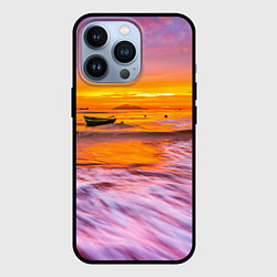 Чехол для iPhone 13 Pro Закат на пляже, цвет: 3D-черный