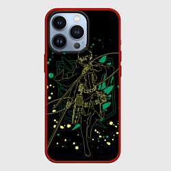 Чехол для iPhone 13 Pro Атака Титанов, Леви Аккерман, цвет: 3D-красный