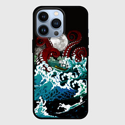 Чехол для iPhone 13 Pro Корабль на Волнах Кракен, цвет: 3D-черный