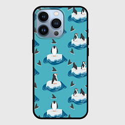 Чехол для iPhone 13 Pro Пингвины, цвет: 3D-черный