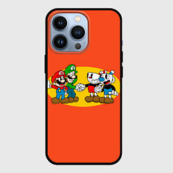 Чехол для iPhone 13 Pro CupHead x Mario, цвет: 3D-черный