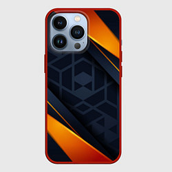 Чехол для iPhone 13 Pro BLACK ORANGE, цвет: 3D-красный