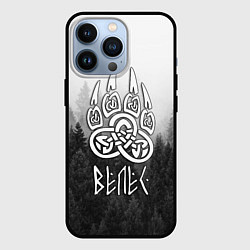 Чехол для iPhone 13 Pro ВЕЛЕС туманный лес, цвет: 3D-черный