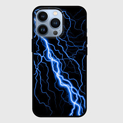 Чехол для iPhone 13 Pro ГОЛУБАЯ МОЛНИЯ ГРОЗА, цвет: 3D-черный