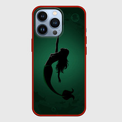 Чехол для iPhone 13 Pro Русалка силуэт, цвет: 3D-красный