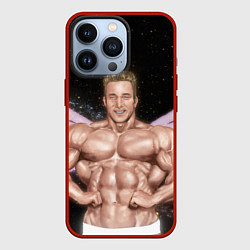 Чехол для iPhone 13 Pro Billy Space Aquarell, цвет: 3D-красный