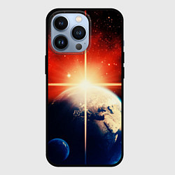 Чехол для iPhone 13 Pro Космос земля 3D, цвет: 3D-черный