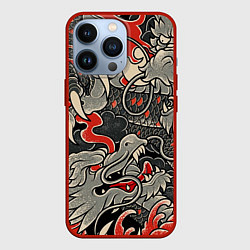 Чехол для iPhone 13 Pro Китайский Дракон, China Dragon, цвет: 3D-красный