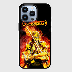 Чехол для iPhone 13 Pro Зоро в огне One Piece Большой куш, цвет: 3D-черный