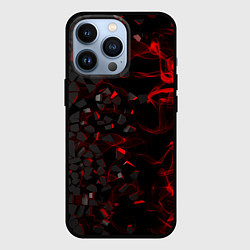 Чехол для iPhone 13 Pro 3Д Разлом 3D Плиты и огонь, цвет: 3D-черный