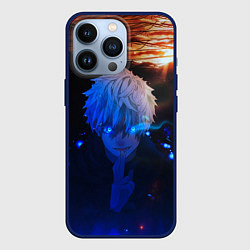 Чехол для iPhone 13 Pro Сатору гото голубые глаза, цвет: 3D-тёмно-синий