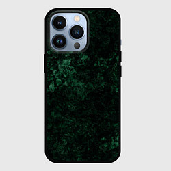 Чехол для iPhone 13 Pro Темно-зеленый мраморный узор, цвет: 3D-черный