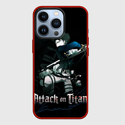Чехол для iPhone 13 Pro Леви Аккерман Атака на титанов, цвет: 3D-красный