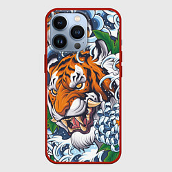 Чехол для iPhone 13 Pro Тигр, цвет: 3D-красный
