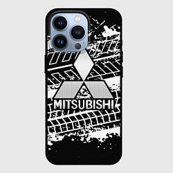 Чехол для iPhone 13 Pro MITSUBISHI СЛЕДЫ ШИН, цвет: 3D-черный
