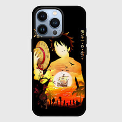 Чехол для iPhone 13 Pro Силуэт Луффи One piece, цвет: 3D-черный